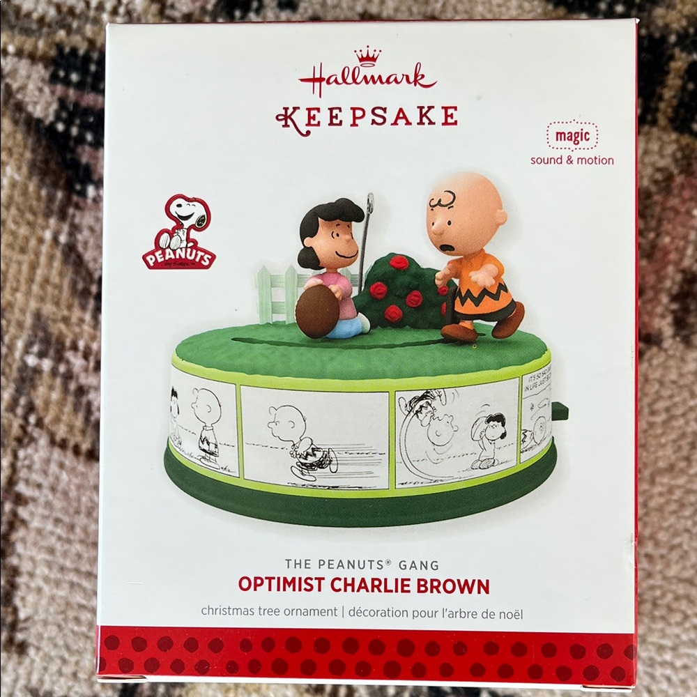 Hallmark Keepsake Peanuts Snoopy Ornament Magic Optimist Charlie Brown 2013